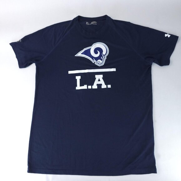 Los Angeles Rams Shirt Mens Medium Blue NFL Football HeatGear Combine Authentic - Picture 1 of 8